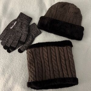 Hat, glove and balaclava scarf (matching)